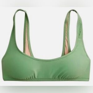 NWT J Crew Heritage Sage Green Scoop Neck Bikini Top Swim Suit Size M